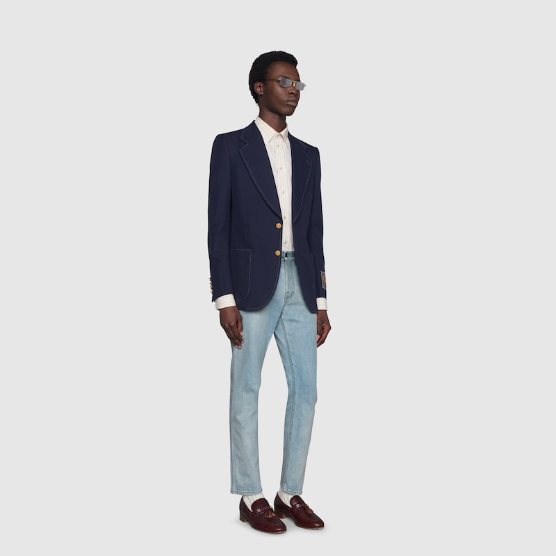 gucci blue denim handbolsa