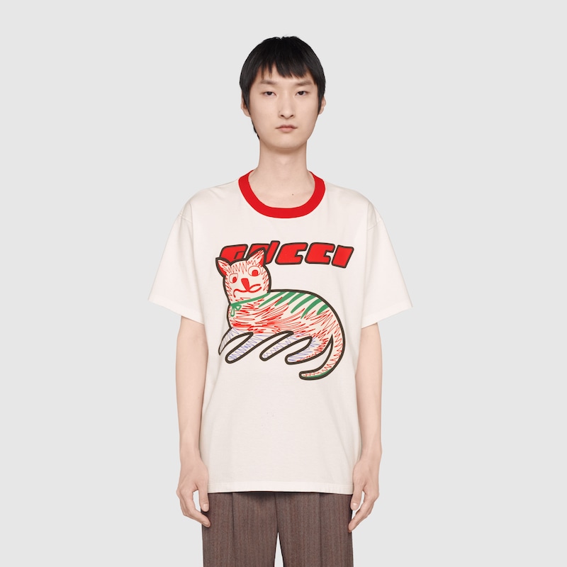 gucci t shirt cat logo