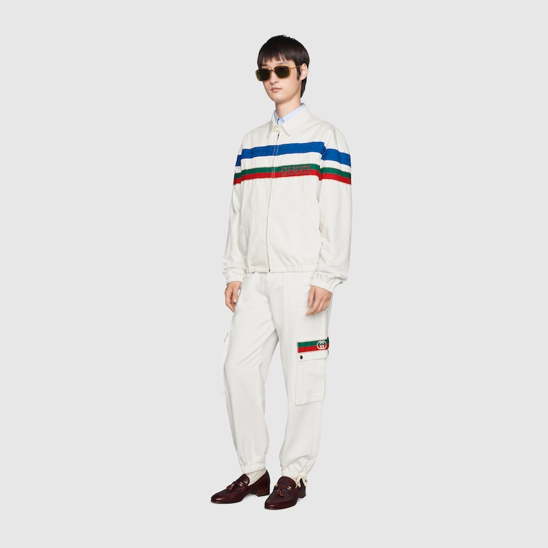 gucci stripe jacket blue red white