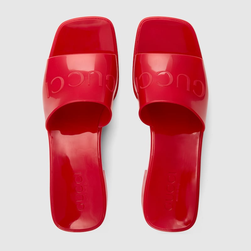 gucci slides with gucci logo