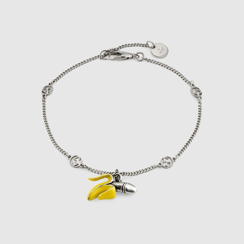 Bracciale GG con banana in argento 925 | GUCCI® Italia