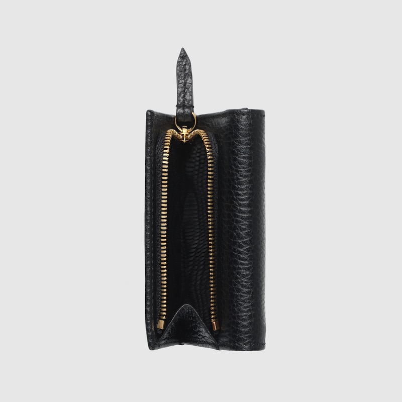 GGマーモント〕ミディアム ウォレットブラックレザー | GUCCI® JP