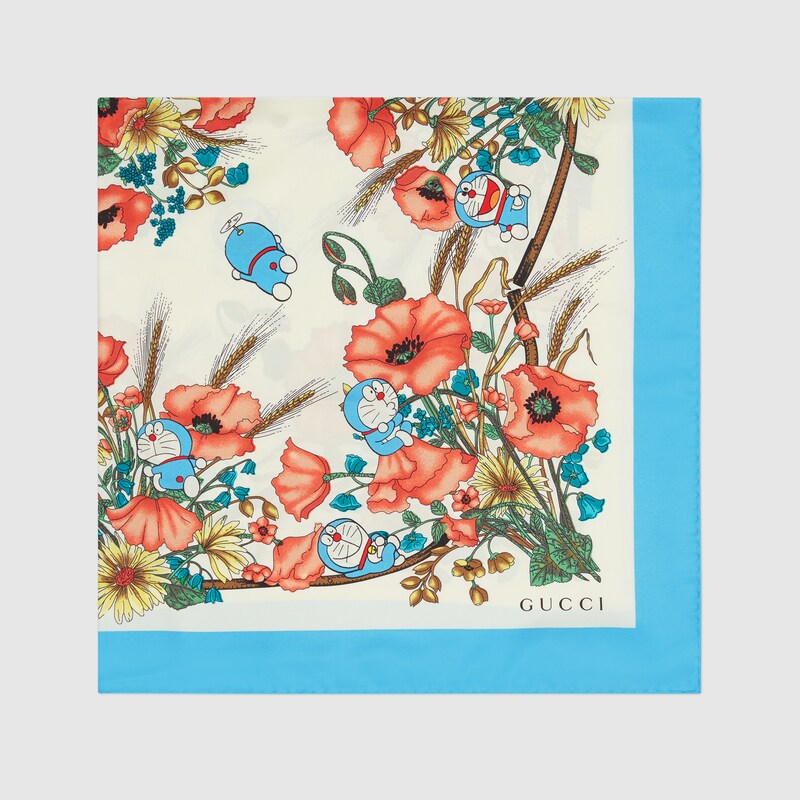 好評 Gucci Doraemon X Gucci Silk Scarf White おすすめ Tony Sparks Co Uk