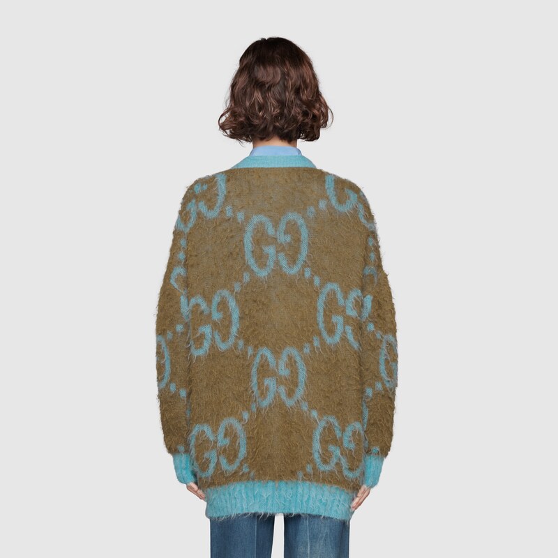 reversible gg mohair wool cardigan