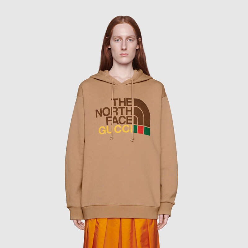 Sudadera de algodón The North Face x Gucci en marrón | GUCCI® ES