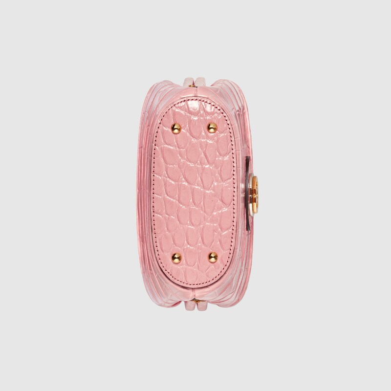日本限定 バンブー付き クロコダイル ミニ バケットバッグパステルピンク Gucci Jp