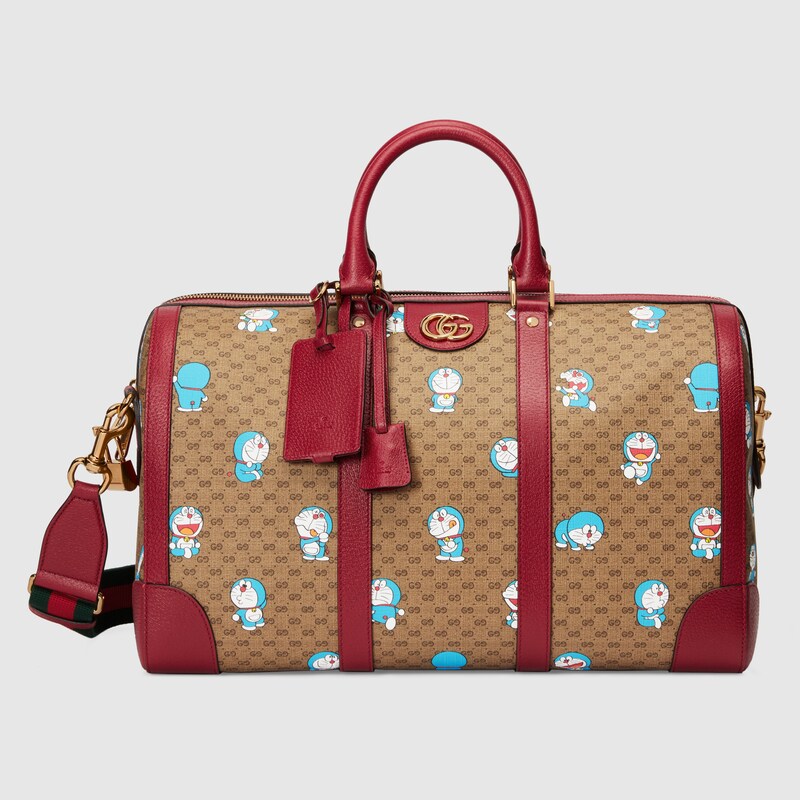 gucci red leather duffle bag