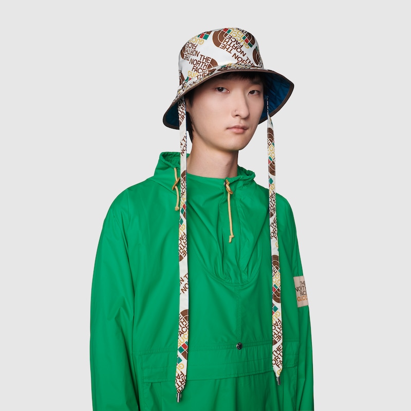 Beige The North Face X Gucci Self Tie Nylon Hat Gucci Us