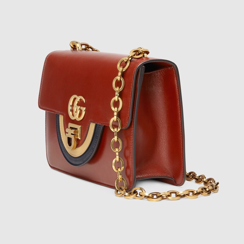 Small shoulder bag with Double G in brick leather GUCCI® BE