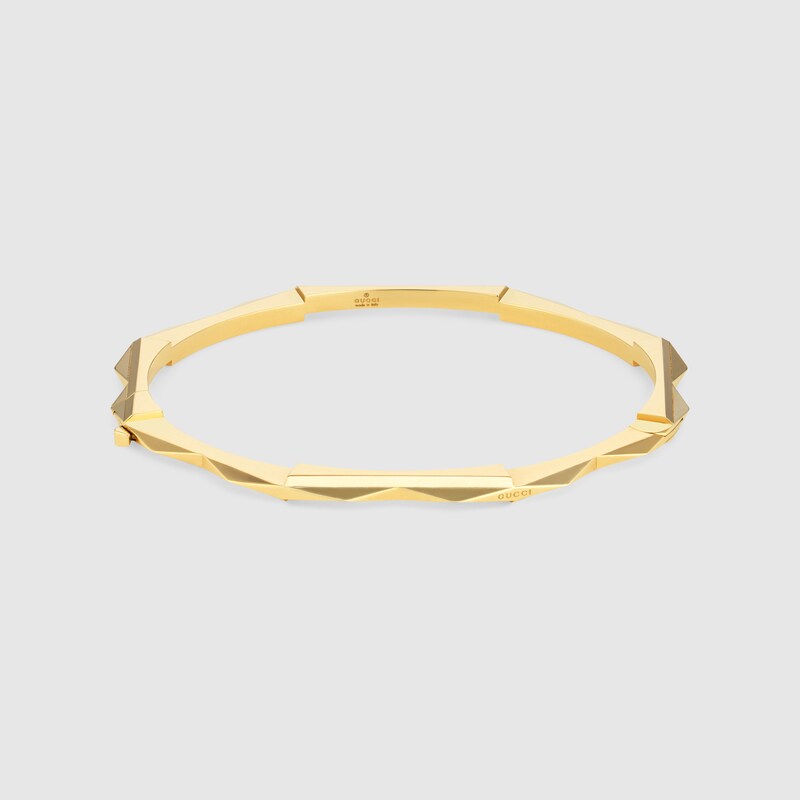 Gucci Link to Love studded bracelet in 18k yellow gold GUCCI® UK
