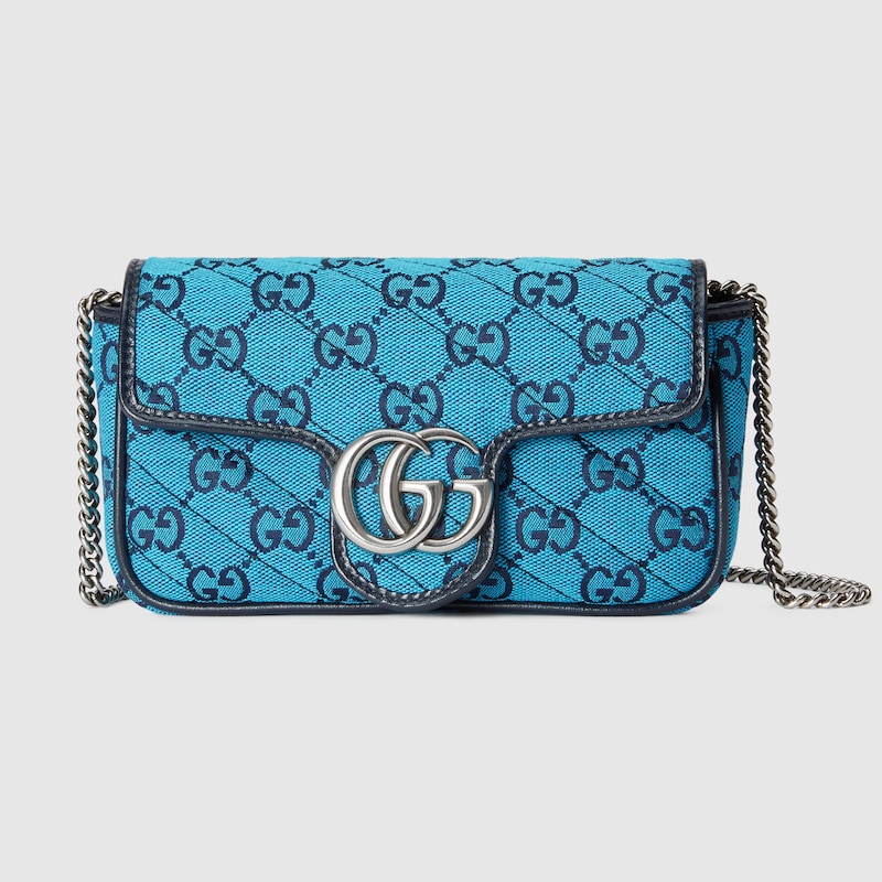 라이트 블루/블루 [GG 마몽] GG 멀티컬러 수퍼 미니백 | 구찌® 코리아 Gucci [GG 마몽] GG 멀티컬러 수퍼 미니백
