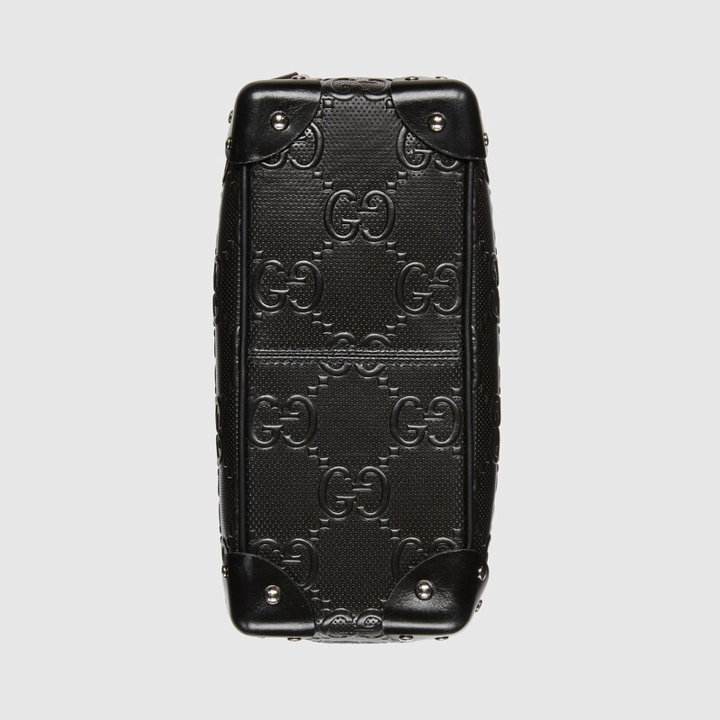 gucci bowy embossed leather shoulder bag