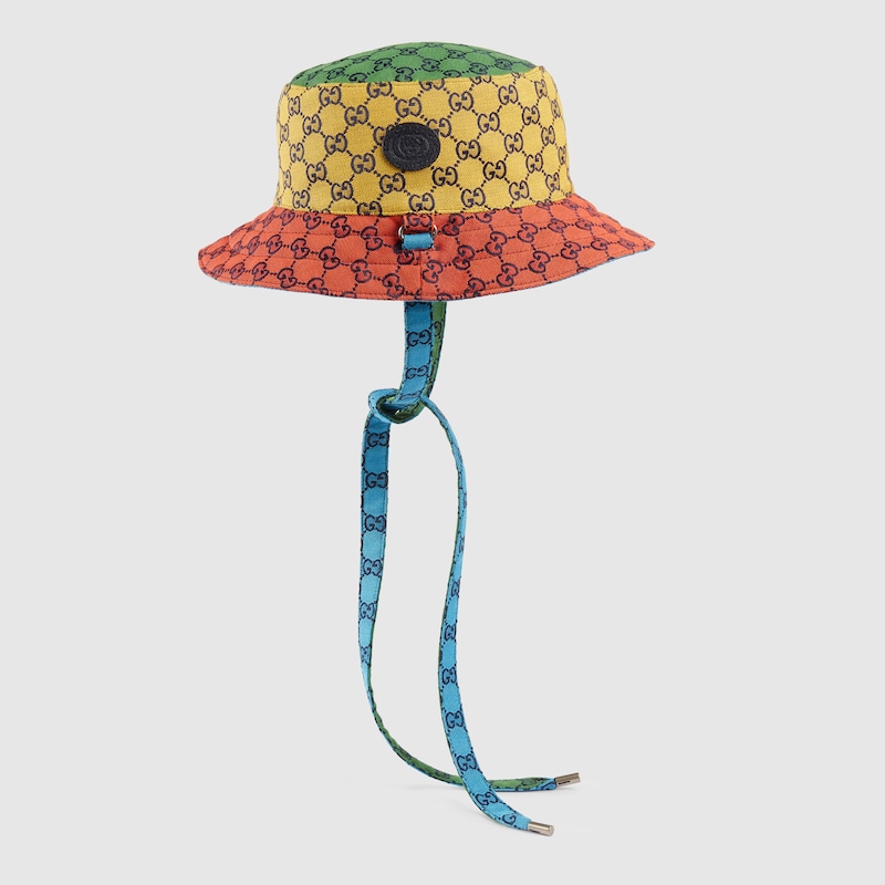 Gg Multicolour Reversible Bucket Hat In Multicolour And Blue Gucci® Uk