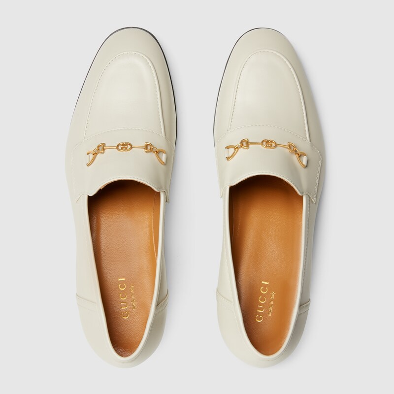 Mocassino donna con Morsetto in pelle bianca | GUCCI® Italia