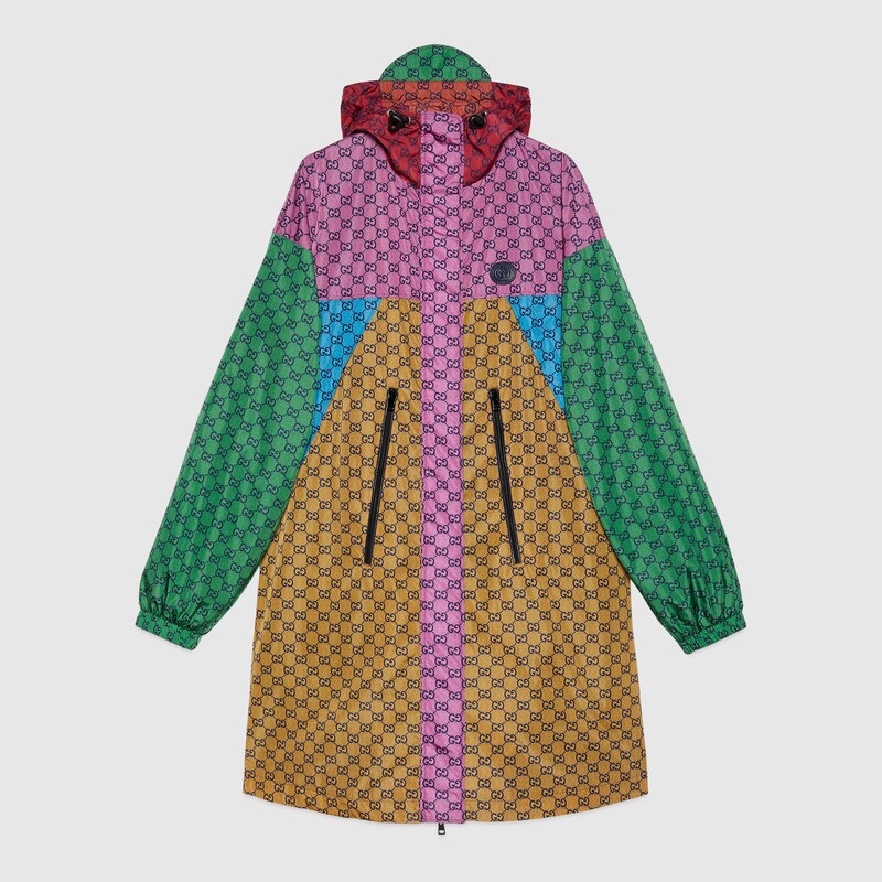 Kurtka S Kapyushonom Iz Nejlona Gg Multicolor Inraznocvetnyj Gucci International