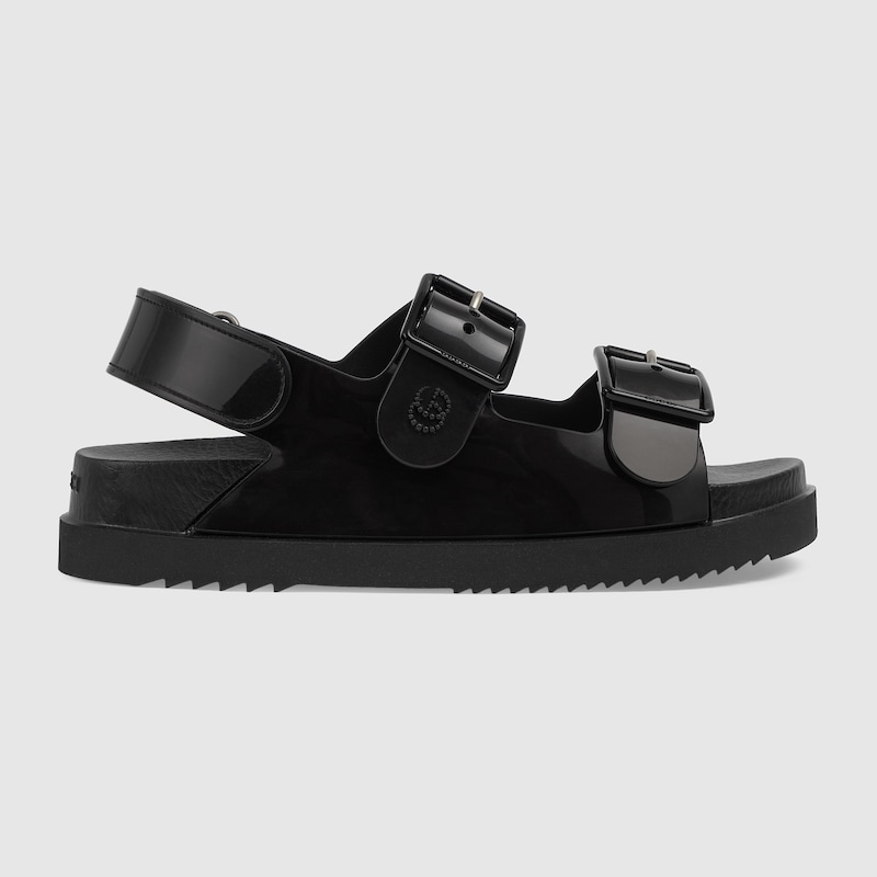 gucci black rubber sandals