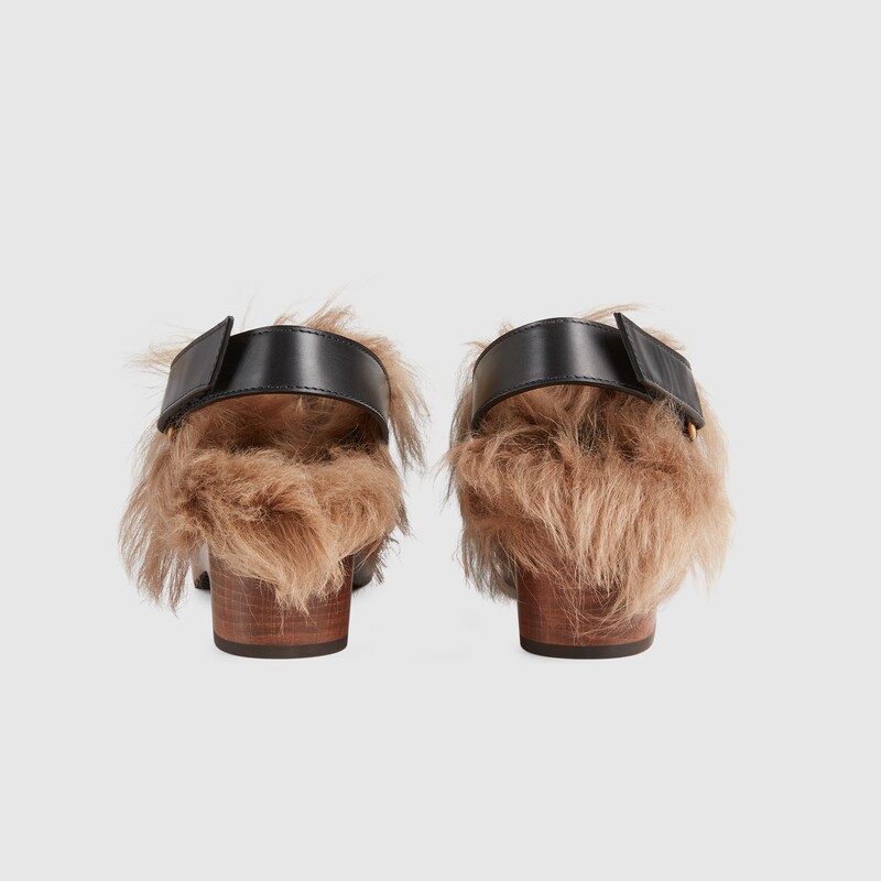 2015 Re-Edition zueco Amstel para mujer en piel negra | GUCCI® ES
