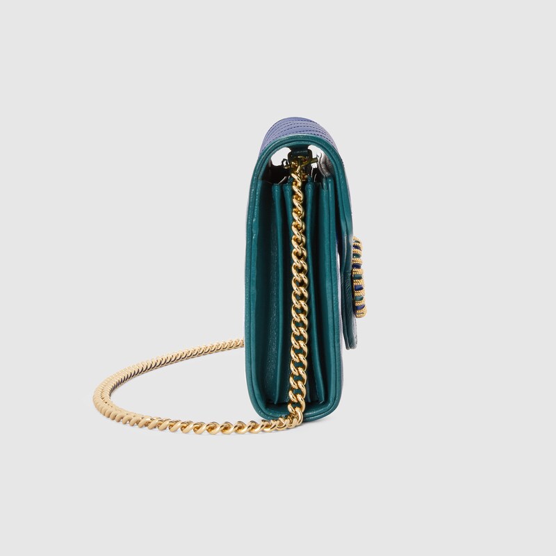 Gg Marmont Mini Bag In Blue And Turquoise Leather Gucci Us