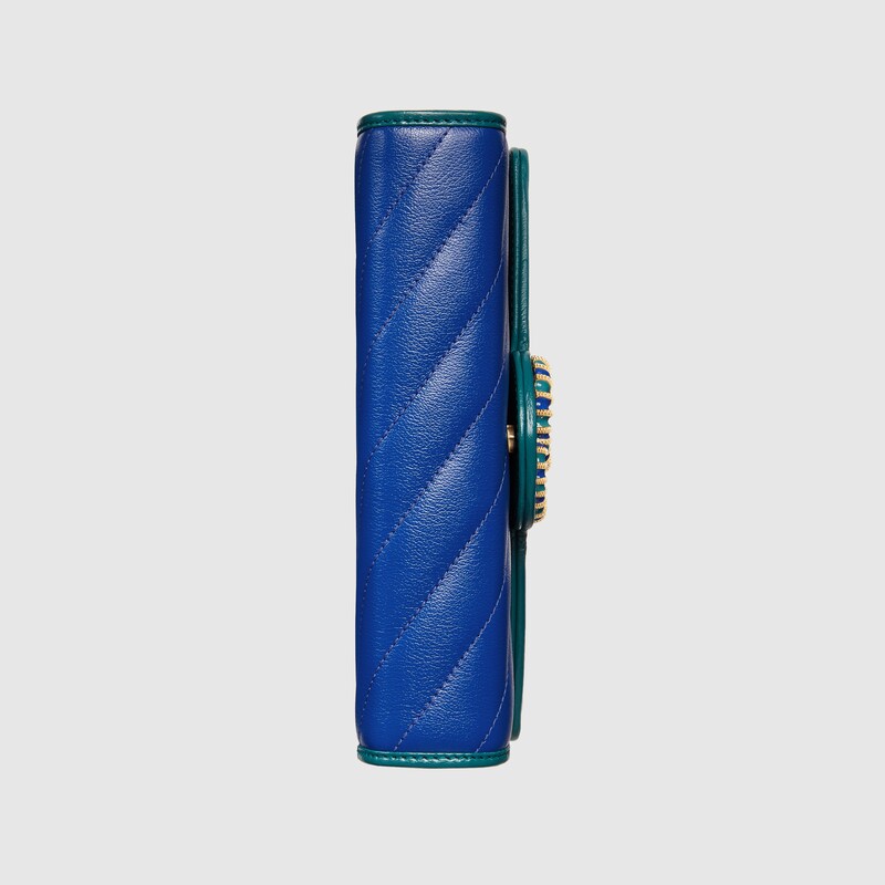 Gg Marmont Mini Bag In Blue And Turquoise Leather Gucci Us