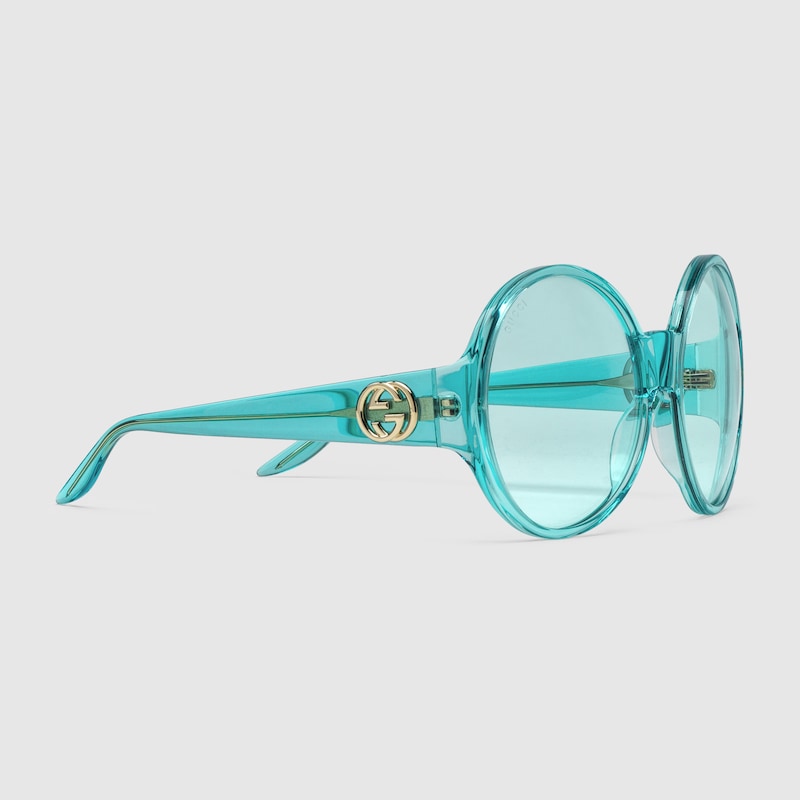 Occhiali da sole rotondi in celeste | GUCCI® Italia