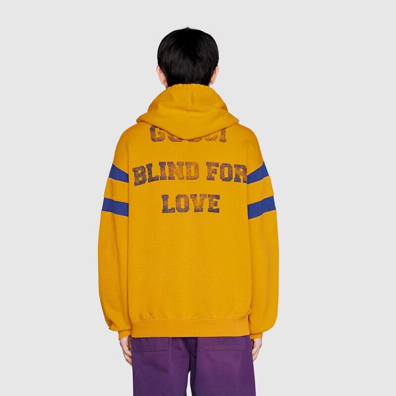Sweatshirt With 25 Gucci Print In Yellow Gucci Cz