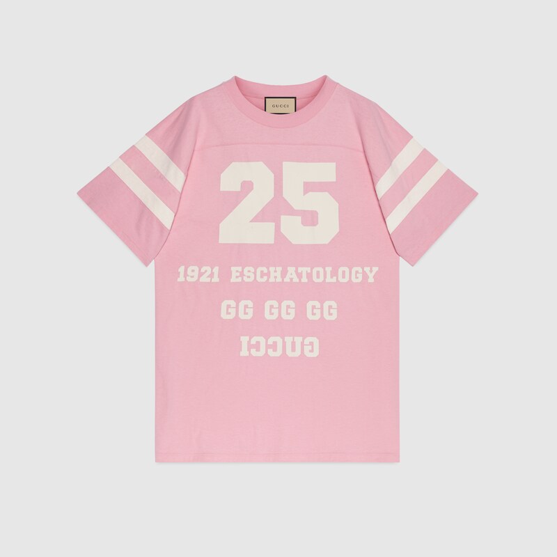 pink and white gucci shirt
