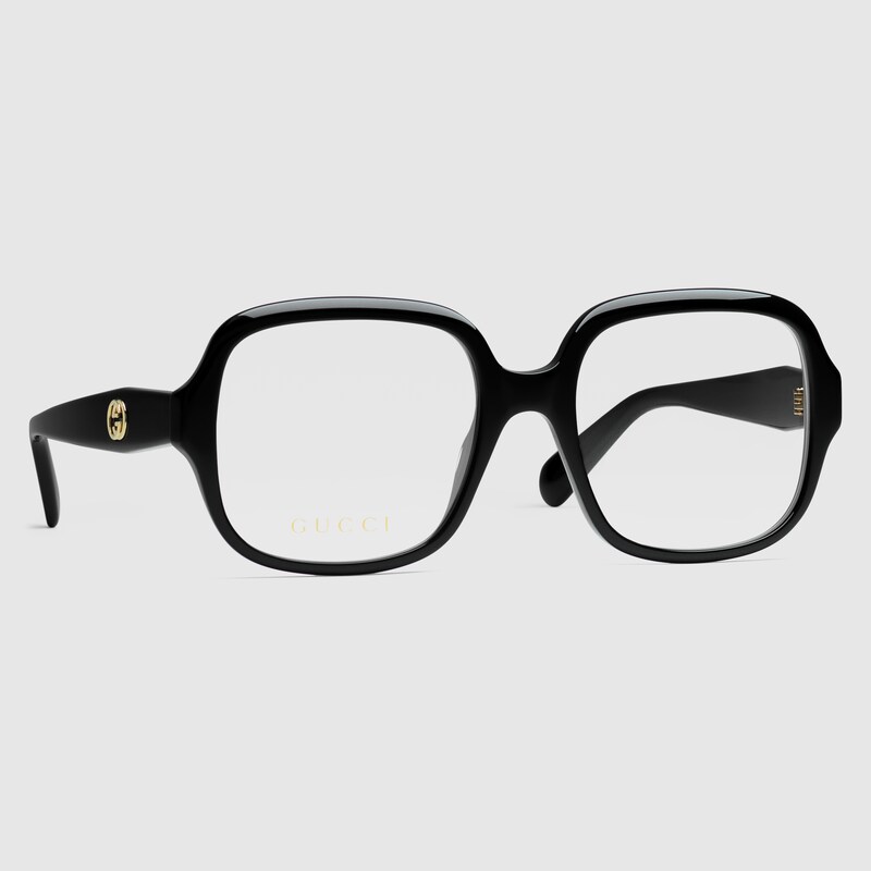 Occhiale squadrato in acetato nero | GUCCI® Italia