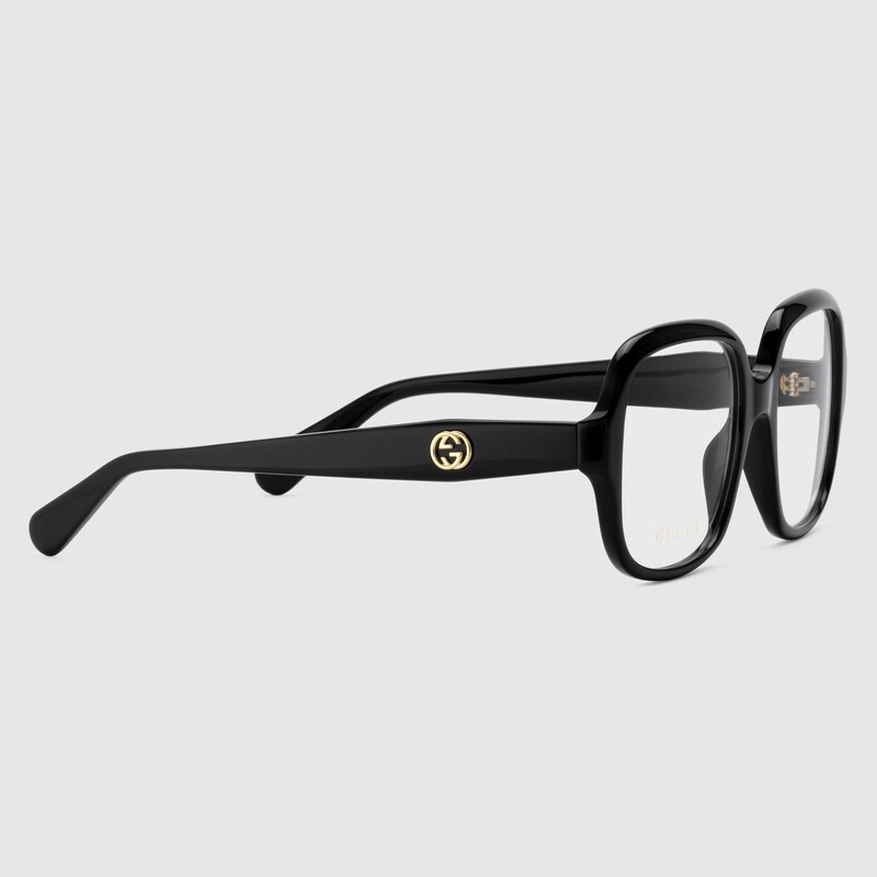 Occhiale squadrato in acetato nero | GUCCI® Italia
