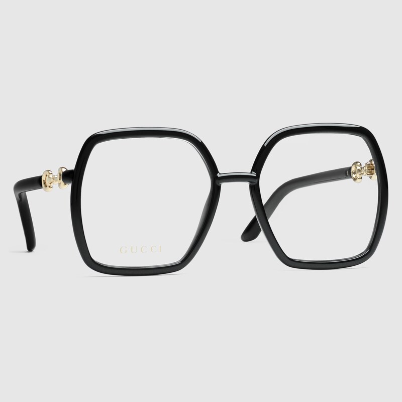 Occhiale geometrico in iniezione nera | GUCCI® Italia