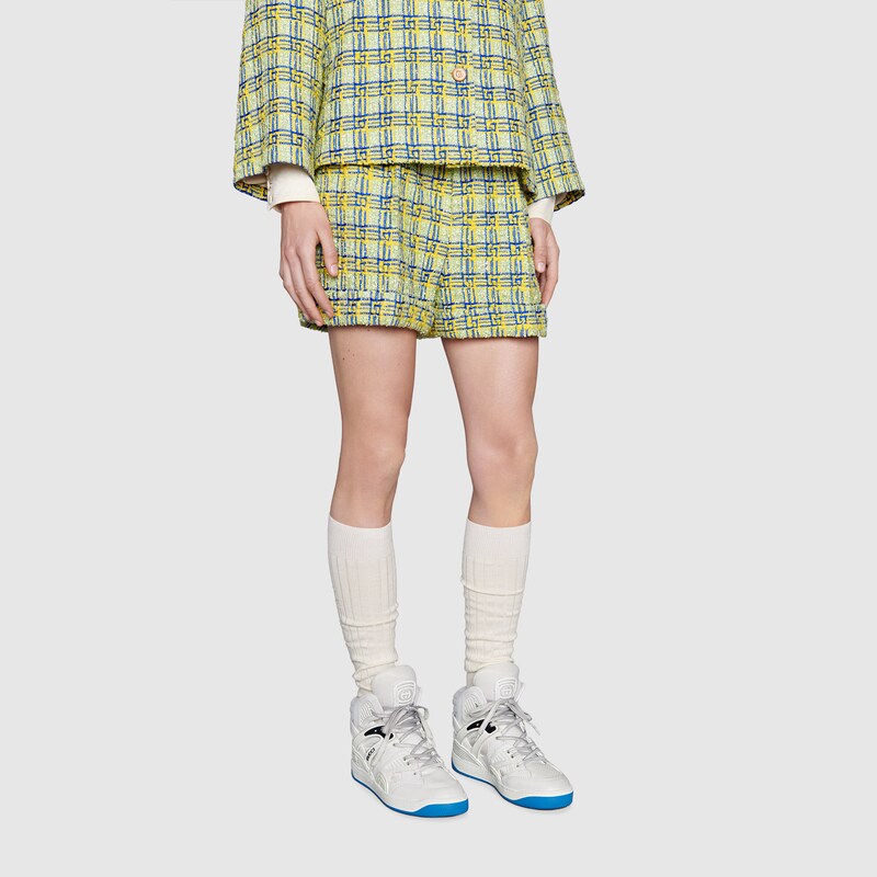 Sneaker alta Gucci Basket donna con GG in bianco Demetra | GUCCI® Italia