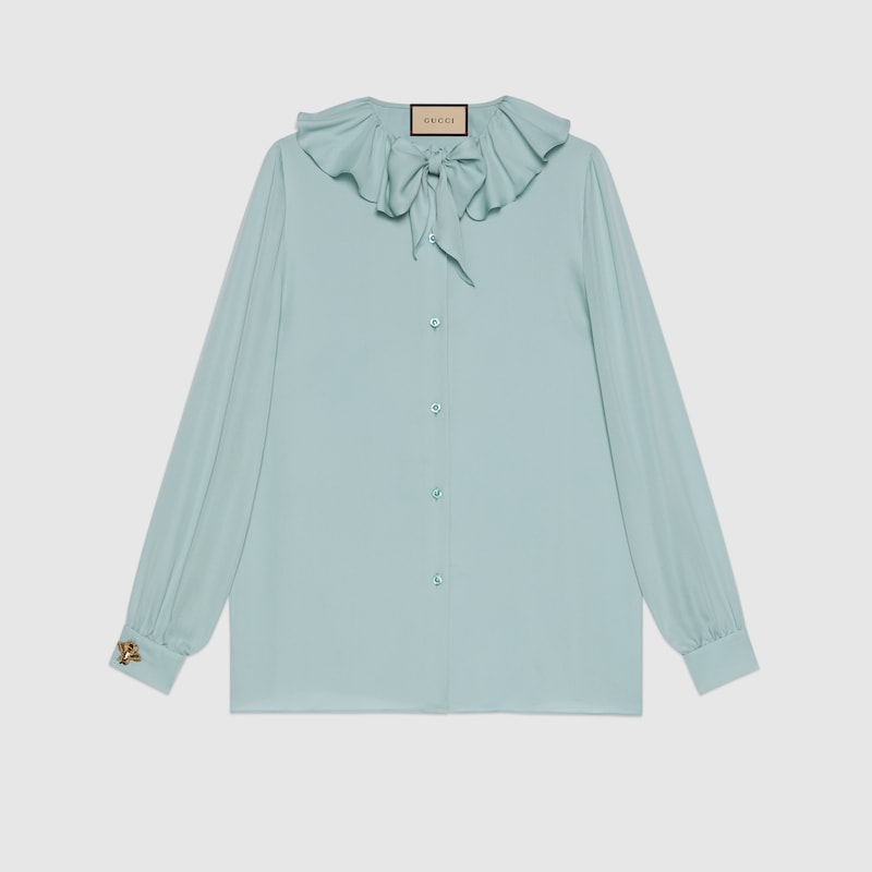 camisa de seda gucci
