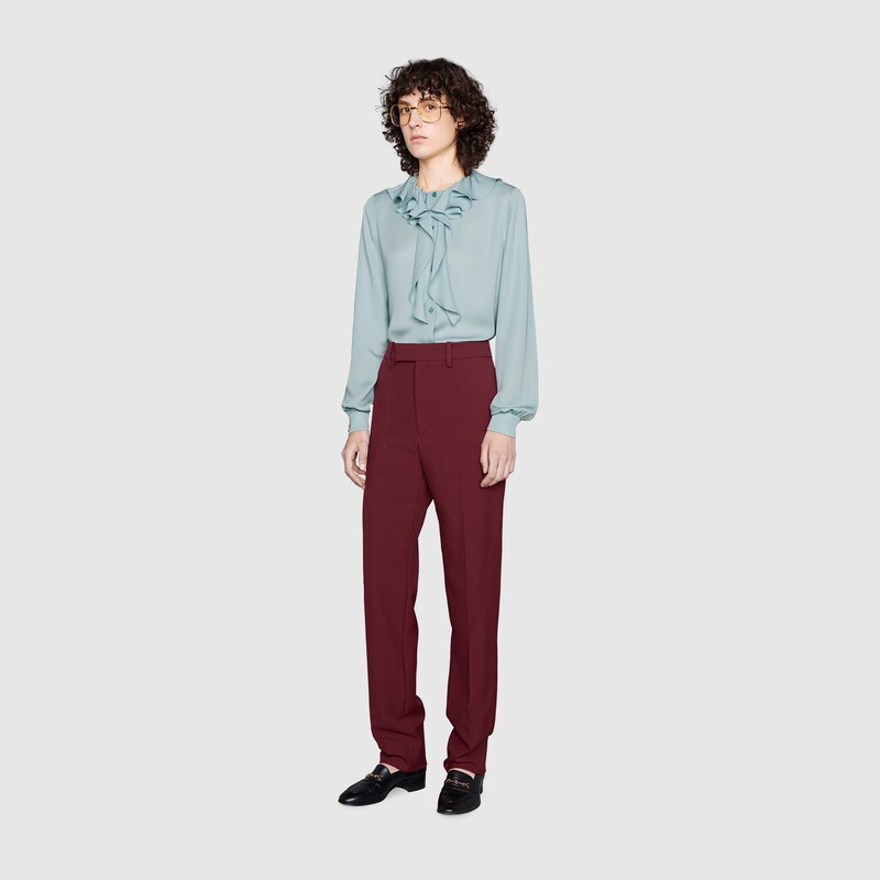 camisa de seda gucci