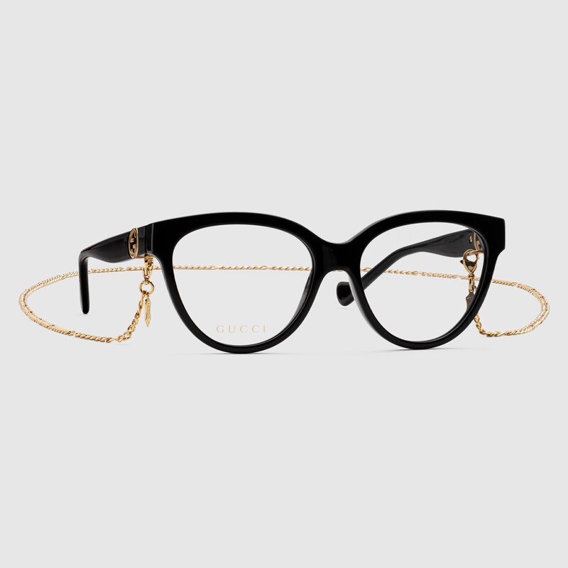 Occhiale squadrato in iniezione nera | GUCCI® Italia