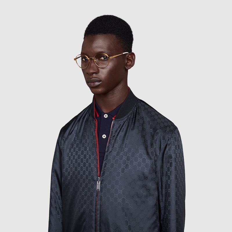 gucci サテン gg ボンバージャケット リラパッチ-