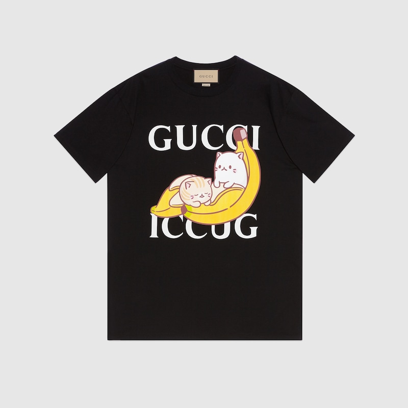 Bananya cotton T-shirt in black | GUCCI® TR