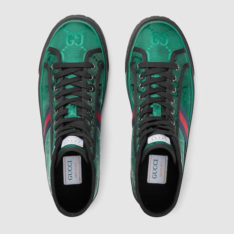 Gucci Tennis 1977 Off The Grid para hombre en ECONYL® con GG verde | GUCCI®  ES
