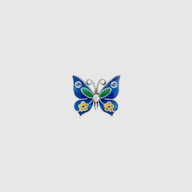 Orecchino singolo con farfalla in argento 925 | GUCCI® Italia