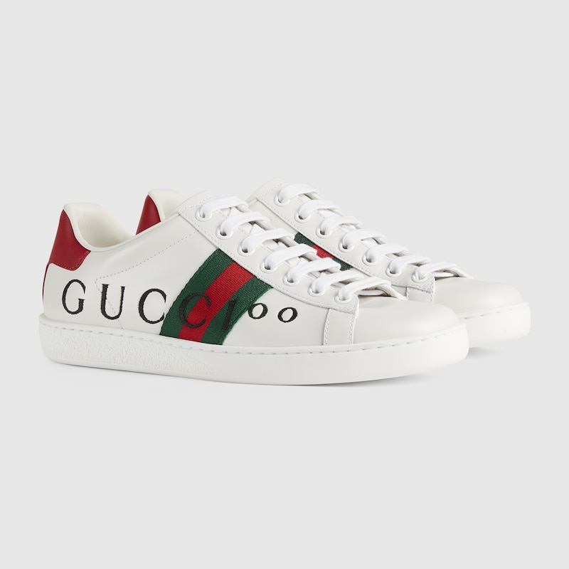 Sneaker donna Gucci 100 Ace in pelle bianca | GUCCI® Italia