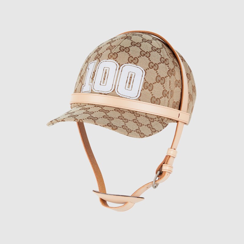 Casquette Gucci 100 avec harnais en beige et ébène GUCCI® FR