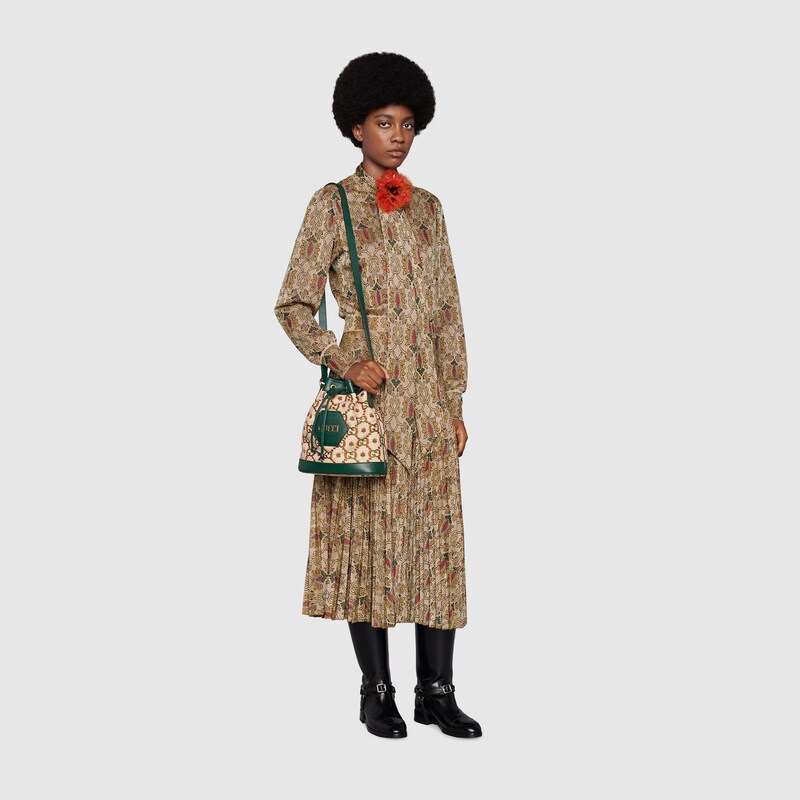 Abito jacquard arazzo Gucci 100 in oro chiaro | GUCCI® Italia