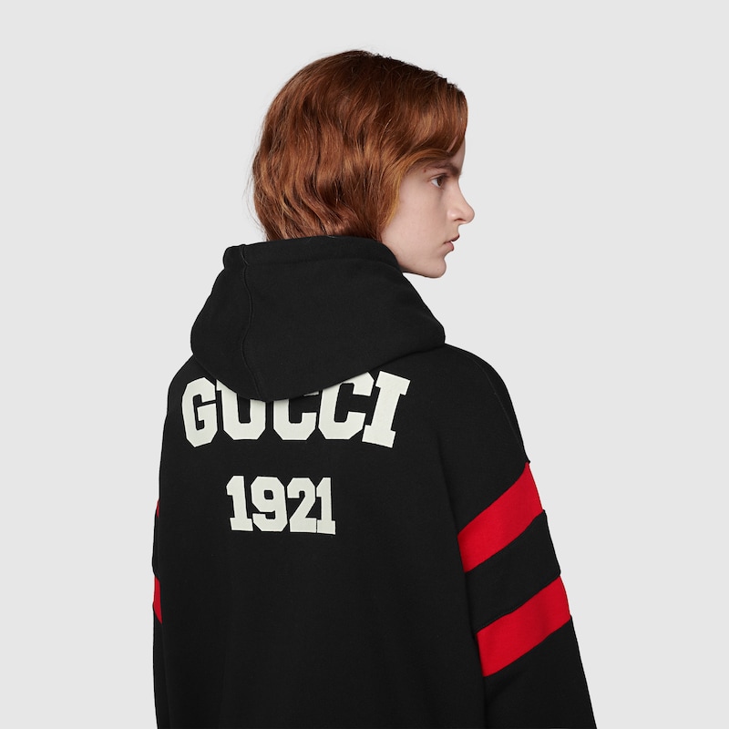 Felpa in cotone Gucci 100 in nero | GUCCI® Italia