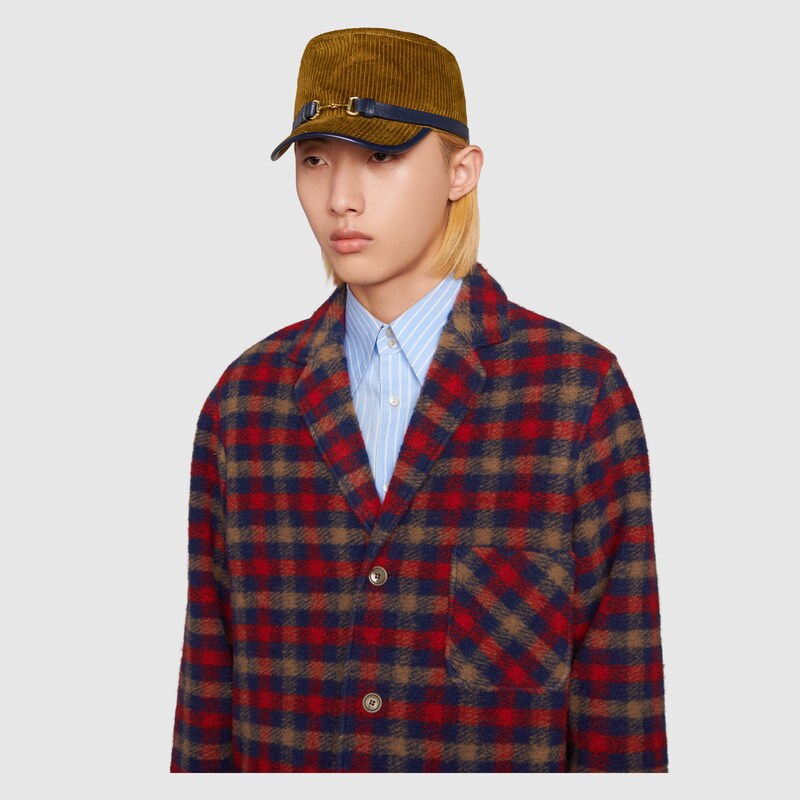 Cappello in velluto a coste in marrone | GUCCI® Italia
