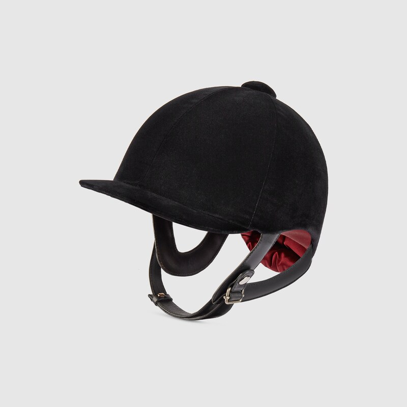 Elmetto in velluto in nero | GUCCI® CH