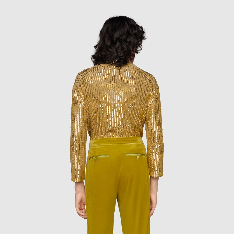 gold sequin turtleneck