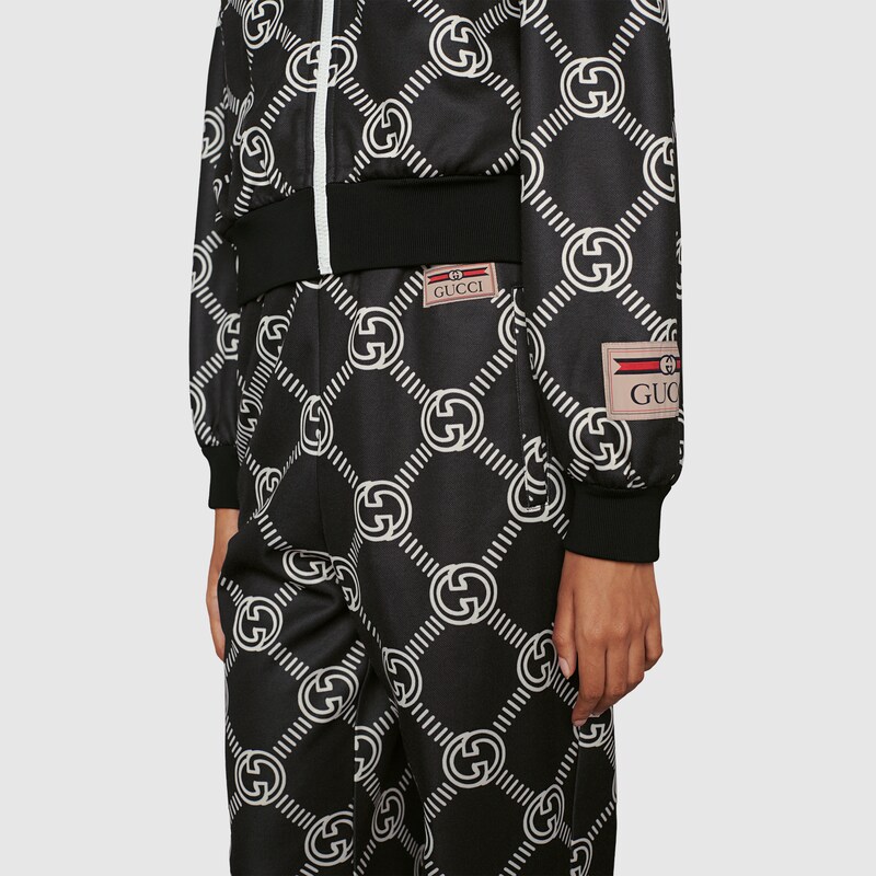 Pantalone da jogging GG in nero e avorio | GUCCI® Italia