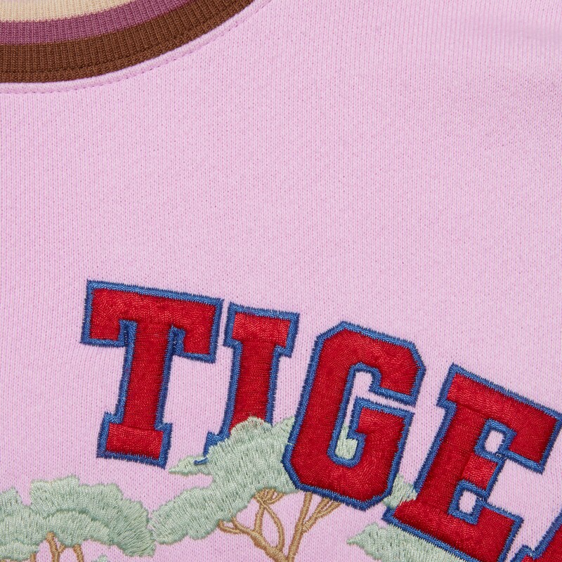 Gucci Tiger felpa in cotone in rosa | GUCCI® Italia