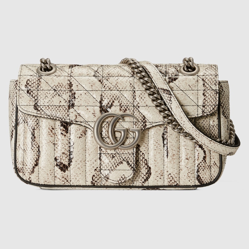 【国内発送★GUCCI】GGマーモント パイソン ショルダーバッグ グッチ GGマーモント パイソン ショルダーバッグ グリーン
