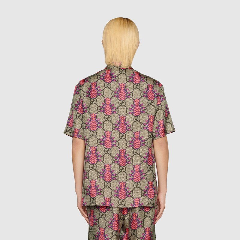 Camisa Bowling Gucci Pineapple con 