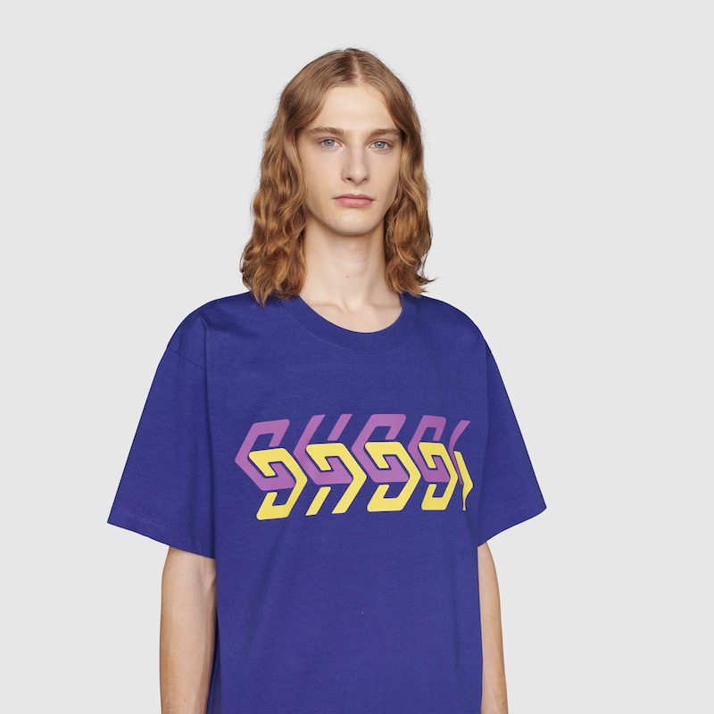 Gucci Cotton jersey T shirt with Gucci mirror print Mall of America