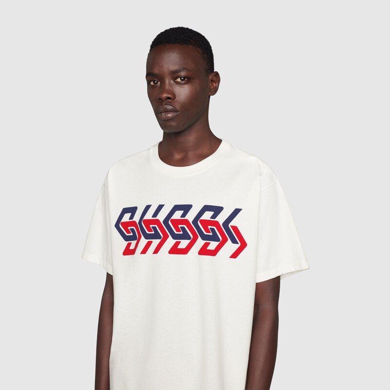 GUCCI ミラー プリント コットンジャージー Tシャツアイボリー | GUCCI® JP